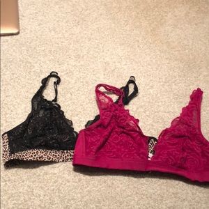 Pink by Victoria secret bralette size large.